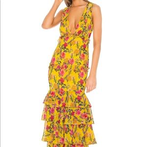 Lovers + Friends Dipinto in Oro Gown Yellow Garden